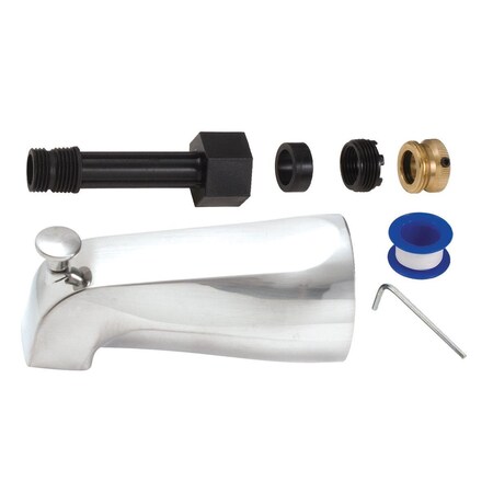 Deluxdesigns 5.13 in. Master Plumber Universal Diverter Tub Spout, Chrome DE1630076